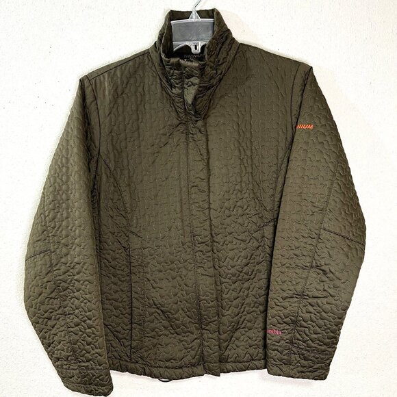COLUMBIA Tech Titanium Jacket Womens S Army Green Quilted Lined Interchange - Picture 1 of 12